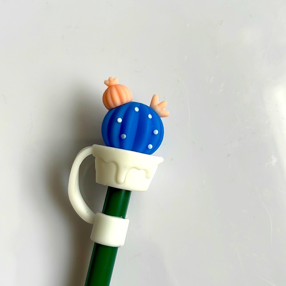 Silicone Cutie Cactus 🌵 Starbucks Straw Topper NEW
